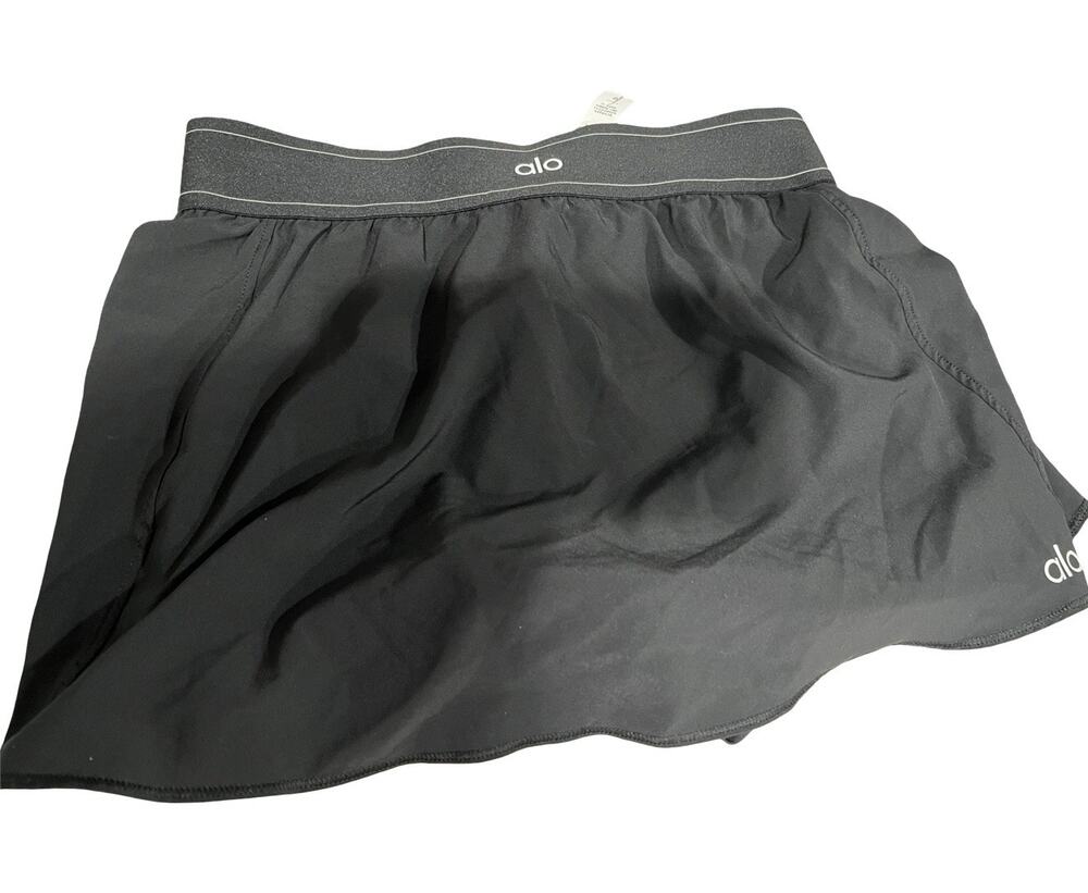 ALO Yoga Match Point Shorts Women’s Size 6 Black Running Athletic Lined